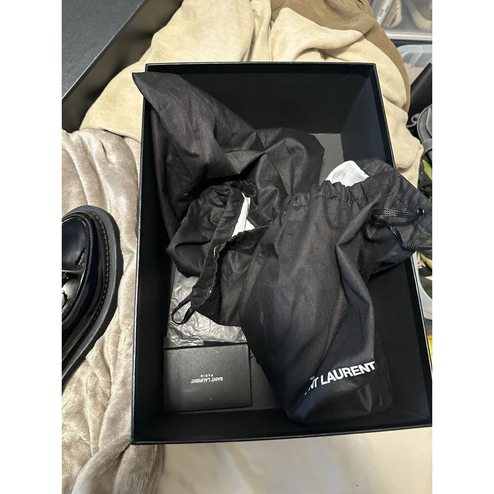 Saint Laurent Black Patent Leather Teddy Loafers Size 8m 41.5EU - Picture 7 of 7